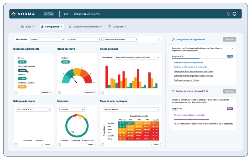 Tablero de control de aplicación NORMA